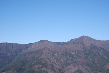 河口湖と山々