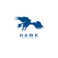 silhouette eagle hawk falcon . Logo bird eagle falcon hawk. Vector illustration