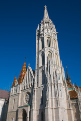 Fototapeta na wymiar Facade of Mattias church in the castle district of Budapest