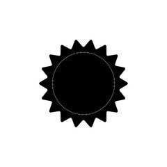 Black flat vector badge,sticker illustration isolated on a white background.Vector starburst, sunburst badge.