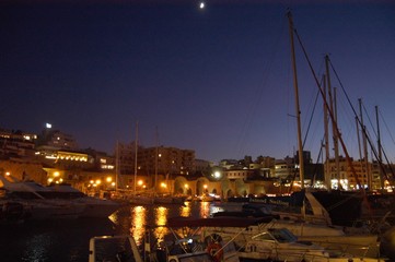 View of Heraklion port from cafe marina