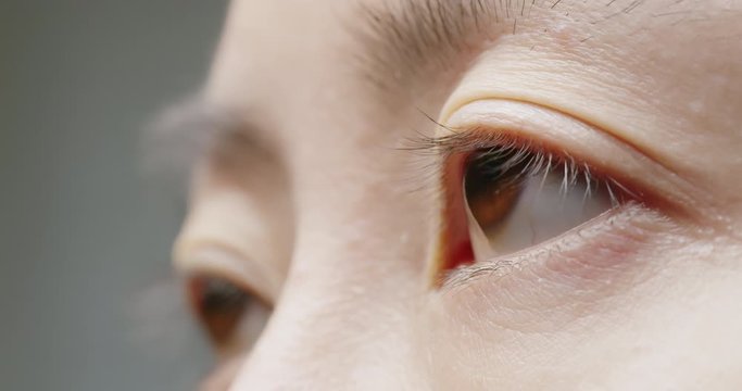 Macro shot of brown eye