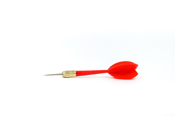 red dart close up on white background