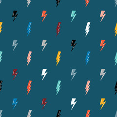 Girl Power Fashion Pattern. Lightning Bolts Vector Seamless Pattern. Background with Doodle Lightning Bolt Signs, Thunderbolts, Energy Thunder bolt, Warning Symbol illustration
