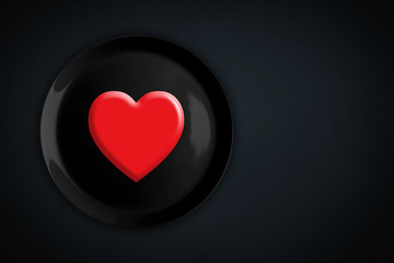 Valentine's day design on a black background