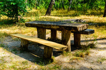 Picnic place in a park on summer