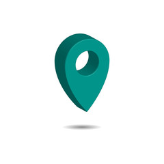 Location pin map 3 d icon.Navigation icon isolated on a white background.