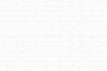 Old white brick wall texture for background. Abstract horizontal architecture wallpaper.