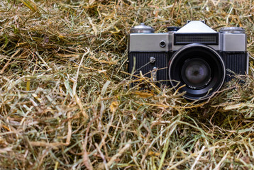 camera on grass