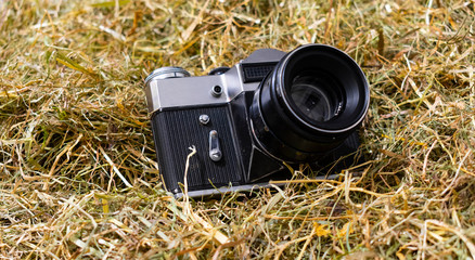 camera on grass
