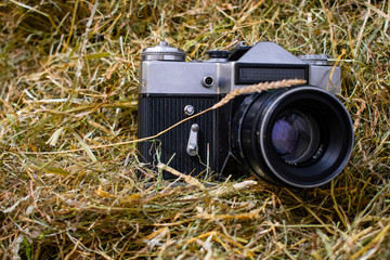 camera on grass