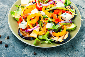 Grilled vegetables salad on plate