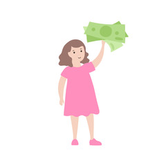 Vector child finance isolated illustration 