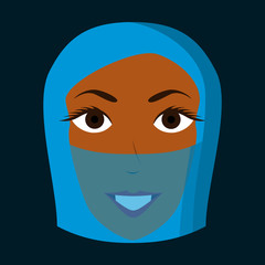 flat icon on theme Arabic business portrait of a Muslim woman