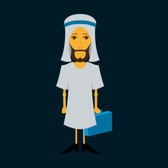 flat icon on theme Arabic business Muslim businessman