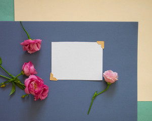 card for invitation or congratulation with a bouquet of flowers