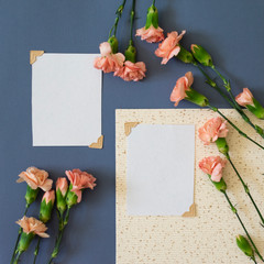 blank card with flower
