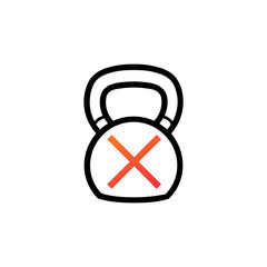 No kettlebell Simple vector modern icon design illustration. Stock vector illustration isolated on white background