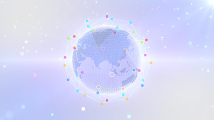 Earth on Digital Network concept background, China, india, ASEAN,