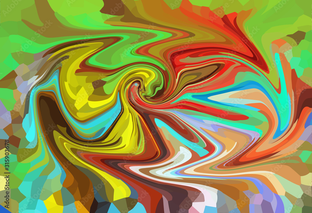Aufkleber abstract color background in impressionism style of multicolored liquid colors. liquid marble textur