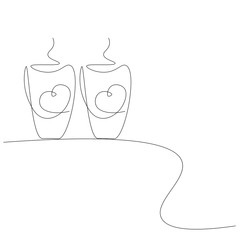 Hearts valentines day background cup coffee vector illustration