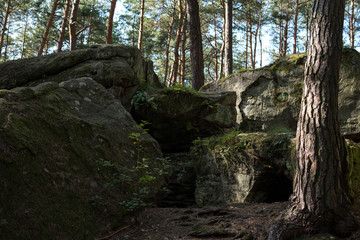 small caves in sandstones