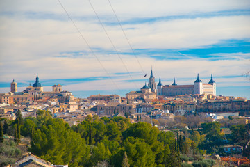 Fototapeta na wymiar TOLEDO, SPAIN - February 4, 2019: Toledo is an ancient city located nearby Madrid, Spain. Spain is an European country which has many touristic places..