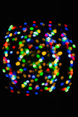 Abstract multi colored Lights bokeh . Unfocused Light background. Blured night light. background,