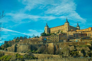 Fototapeta premium TOLEDO, SPAIN - February 4, 2019: Toledo is an ancient city located nearby Madrid, Spain. Spain is an European country which has many touristic places..