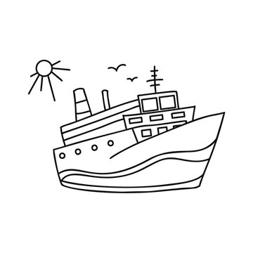 The outline of the ship