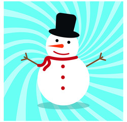 Snowman icon flat style. Vector