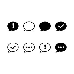 Set of speech bubbles flat vector icons isolated on a white background