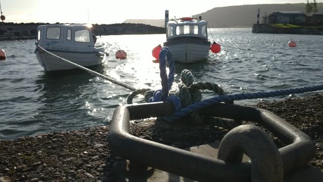 Casual view on the Glenarm Marina at sun weather at Northern Ireland