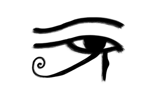 Eye of horus,magic eye occultism,magic,hand drawn animation,spiritual symbol, 4k