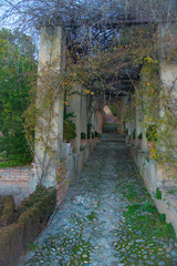 GRANADA, SPAIN - February 5, 2019: La Alhambra is UNESCO World Heritage site in Granada, Spain. Spain is an European country which has many touristic places..