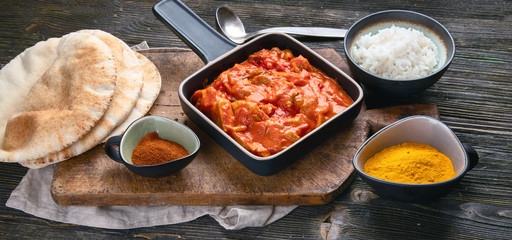 Chicken tikka masala. Traditional indian cuisine.