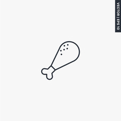 Chicken leg icon, linear style sign for mobile concept and web design