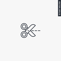 Coupon cutting icon, linear style sign for mobile concept and web design