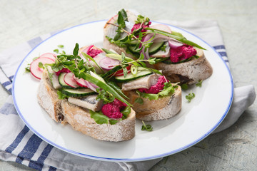 Smorrebrod, traditional Danish open face sanwiches