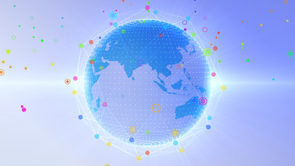 Earth on Digital Network concept background China india ASEAN 