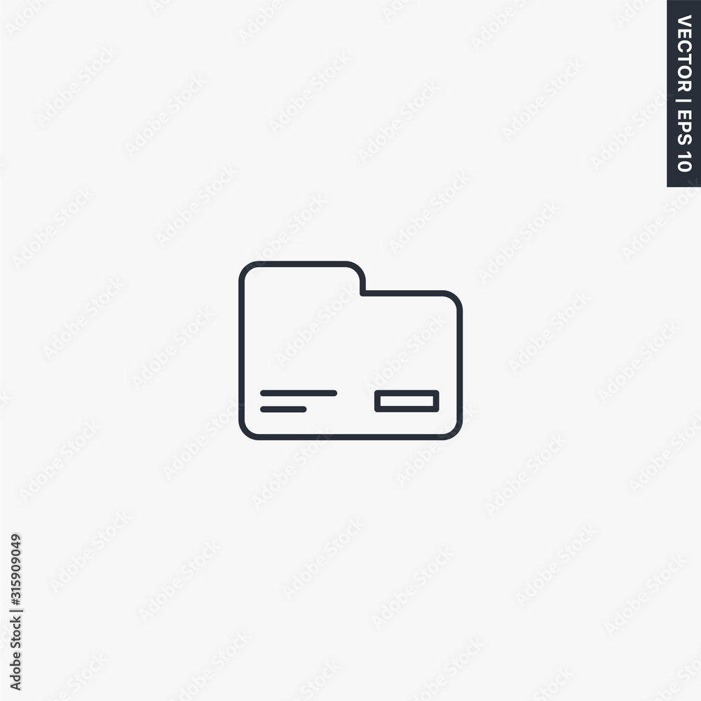 Poster folder icon, linear style sign for mobile concept and web design