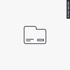 Folder icon, linear style sign for mobile concept and web design