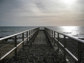 Small pier on the coast of England