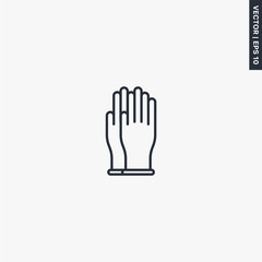 Fototapeta na wymiar Gloves icon, linear style sign for mobile concept and web design