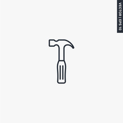 Hammer icon, linear style sign for mobile concept and web design