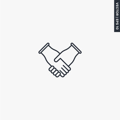 Handshake icon, linear style sign for mobile concept and web design