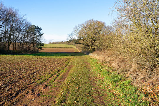 Keeping to the public footpath over fields near Holbeck, Nottinghamshire
