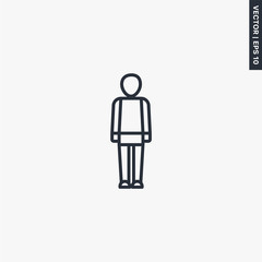 Man, person, linear style sign for mobile concept and web design