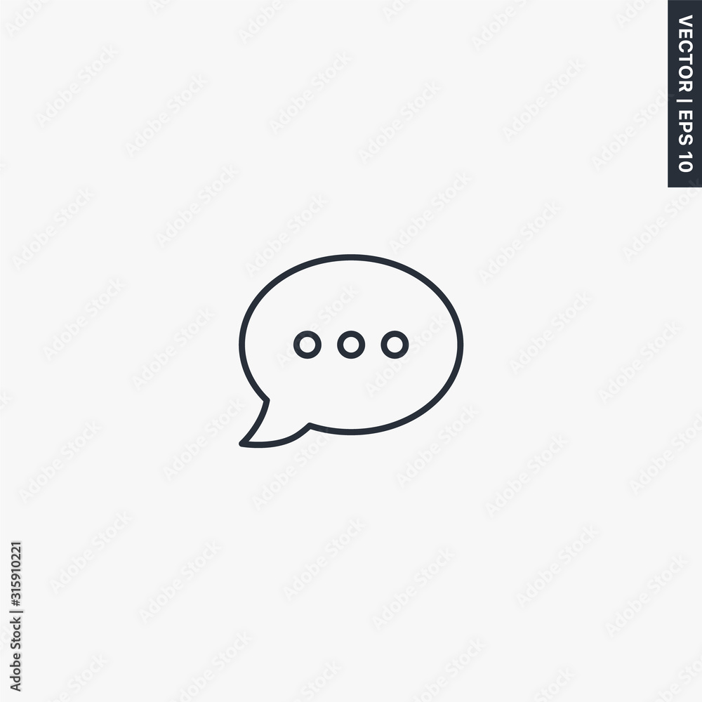 Poster message icon, linear style sign for mobile concept and web design
