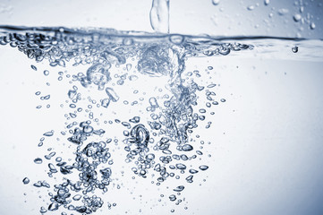 Water splashes with bubbles.